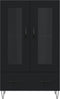 vidaXL - Hoge - kast - 69,5x31x115 - cm - bewerkt - hout - zwart