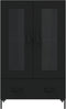 vidaXL - Hoge - kast - 69,5x31x115 - cm - bewerkt - hout - zwart