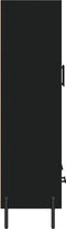 vidaXL - Hoge - kast - 69,5x31x115 - cm - bewerkt - hout - zwart