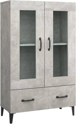 vidaXL - Hoge - kast - 70x31x115 - cm - bewerkt - hout - betongrijs