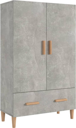vidaXL - Hoge - kast - 70x31x115 - cm - bewerkt - hout - betongrijs