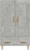 vidaXL - Hoge - kast - 70x31x115 - cm - bewerkt - hout - betongrijs