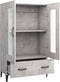 vidaXL - Hoge - kast - 70x31x115 - cm - bewerkt - hout - betongrijs