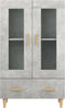 vidaXL - Hoge - kast - 70x31x115 - cm - bewerkt - hout - betongrijs