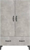 vidaXL - Hoge - kast - 70x31x115 - cm - bewerkt - hout - betongrijs