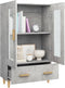vidaXL - Hoge - kast - 70x31x115 - cm - bewerkt - hout - betongrijs
