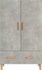 vidaXL - Hoge - kast - 70x31x115 - cm - bewerkt - hout - betongrijs