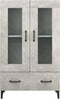 vidaXL - Hoge - kast - 70x31x115 - cm - bewerkt - hout - betongrijs