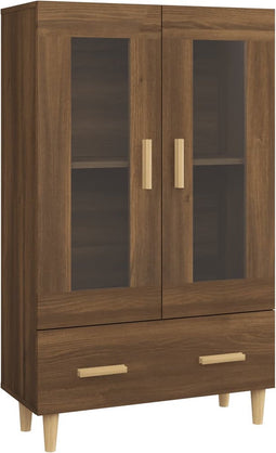 vidaXL - Hoge - kast - 70x31x115 - cm - bewerkt - hout - bruin - eikenkleur