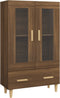 vidaXL - Hoge - kast - 70x31x115 - cm - bewerkt - hout - bruin - eikenkleur