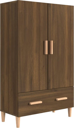 vidaXL - Hoge - kast - 70x31x115 - cm - bewerkt - hout - bruin - eikenkleur