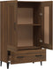 vidaXL - Hoge - kast - 70x31x115 - cm - bewerkt - hout - bruin - eikenkleur