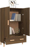 vidaXL - Hoge - kast - 70x31x115 - cm - bewerkt - hout - bruin - eikenkleur