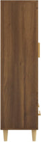 vidaXL - Hoge - kast - 70x31x115 - cm - bewerkt - hout - bruin - eikenkleur