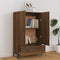 vidaXL - Hoge - kast - 70x31x115 - cm - bewerkt - hout - bruin - eikenkleur