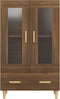 vidaXL - Hoge - kast - 70x31x115 - cm - bewerkt - hout - bruin - eikenkleur