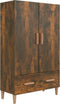 vidaXL - Hoge - kast - 70x31x115 - cm - bewerkt - hout - gerookt - eikenkleurig