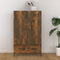 vidaXL - Hoge - kast - 70x31x115 - cm - bewerkt - hout - gerookt - eikenkleurig