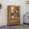 vidaXL - Hoge - kast - 70x31x115 - cm - bewerkt - hout - gerookt - eikenkleurig