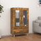 vidaXL - Hoge - kast - 70x31x115 - cm - bewerkt - hout - gerookt - eikenkleurig