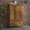vidaXL - Hoge - kast - 70x31x115 - cm - bewerkt - hout - gerookt - eikenkleurig
