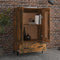 vidaXL - Hoge - kast - 70x31x115 - cm - bewerkt - hout - gerookt - eikenkleurig