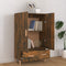 vidaXL - Hoge - kast - 70x31x115 - cm - bewerkt - hout - gerookt - eikenkleurig