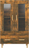 vidaXL - Hoge - kast - 70x31x115 - cm - bewerkt - hout - gerookt - eikenkleurig