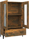 vidaXL - Hoge - kast - 70x31x115 - cm - bewerkt - hout - gerookt - eikenkleurig