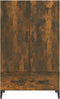 vidaXL - Hoge - kast - 70x31x115 - cm - bewerkt - hout - gerookt - eikenkleurig