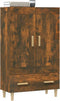vidaXL - Hoge - kast - 70x31x115 - cm - bewerkt - hout - gerookt - eikenkleurig