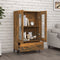 vidaXL - Hoge - kast - 70x31x115 - cm - bewerkt - hout - gerookt - eikenkleurig