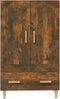 vidaXL - Hoge - kast - 70x31x115 - cm - bewerkt - hout - gerookt - eikenkleurig