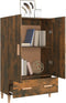 vidaXL - Hoge - kast - 70x31x115 - cm - bewerkt - hout - gerookt - eikenkleurig