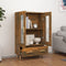 vidaXL - Hoge - kast - 70x31x115 - cm - bewerkt - hout - gerookt - eikenkleurig