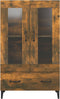 vidaXL - Hoge - kast - 70x31x115 - cm - bewerkt - hout - gerookt - eikenkleurig