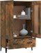 vidaXL - Hoge - kast - 70x31x115 - cm - bewerkt - hout - gerookt - eikenkleurig