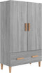 vidaXL - Hoge - kast - 70x31x115 - cm - bewerkt - hout - grijs - sonoma - eikenkleurig