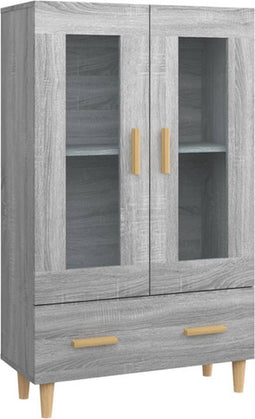 vidaXL - Hoge - kast - 70x31x115 - cm - bewerkt - hout - grijs - sonoma - eikenkleurig