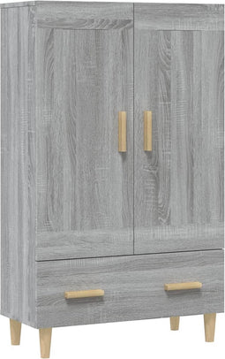 vidaXL - Hoge - kast - 70x31x115 - cm - bewerkt - hout - grijs - sonoma - eikenkleurig