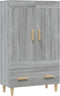 vidaXL - Hoge - kast - 70x31x115 - cm - bewerkt - hout - grijs - sonoma - eikenkleurig