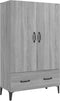 vidaXL - Hoge - kast - 70x31x115 - cm - bewerkt - hout - grijs - sonoma - eikenkleurig