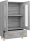 vidaXL - Hoge - kast - 70x31x115 - cm - bewerkt - hout - grijs - sonoma - eikenkleurig