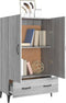 vidaXL - Hoge - kast - 70x31x115 - cm - bewerkt - hout - grijs - sonoma - eikenkleurig