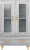 vidaXL - Hoge - kast - 70x31x115 - cm - bewerkt - hout - grijs - sonoma - eikenkleurig