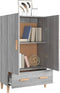 vidaXL - Hoge - kast - 70x31x115 - cm - bewerkt - hout - grijs - sonoma - eikenkleurig