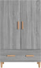 vidaXL - Hoge - kast - 70x31x115 - cm - bewerkt - hout - grijs - sonoma - eikenkleurig