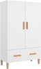 vidaXL - Hoge - kast - 70x31x115 - cm - bewerkt - hout - hoogglans - wit