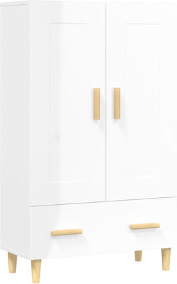vidaXL - Hoge - kast - 70x31x115 - cm - bewerkt - hout - hoogglans - wit