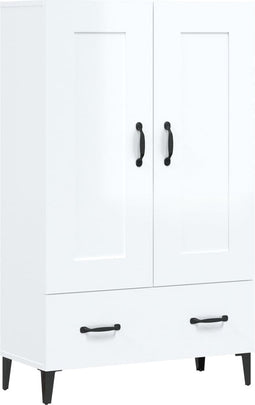 vidaXL - Hoge - kast - 70x31x115 - cm - bewerkt - hout - hoogglans - wit